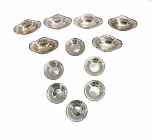 (12) Shreve, Crump & Low Sterling Silver Reticulated Candy Dishes - 10.630 ozt.