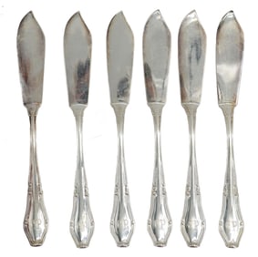(6) German EH Mohr 800 Silver Butter Spreaders - 10.205 ozt.