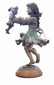 Blair Muhlestein (20th Century) American, Bronze Sculpture "Best Friends"