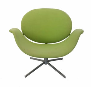 In the Style of Pierre Paulin (1927-2009) French, Green Tulip Swivel Arm Chair - AS IS