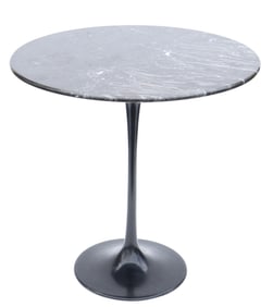 Saarinen Black Marble Round Top Tulip End Table