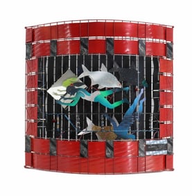 Jamie Davis (20th/21st Century) American, Wall Sculpture "Team Effort" 1992