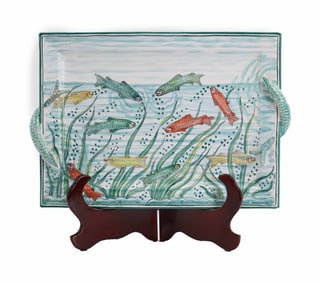 Grazia Majolica for Tiffany & Co. Eel Handle Platter