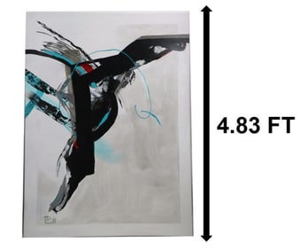 Marilyn F. Powell (20th/21st Century) American, Large Acrylic on Canvas Abstract "Dichotomy"