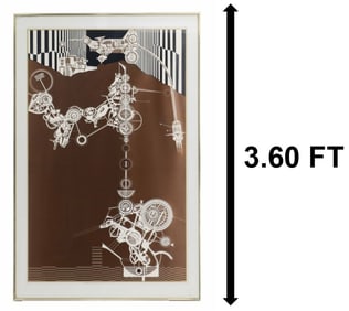 Signed Geometric Op Art Artist's Proof Lithograph "Wheels"