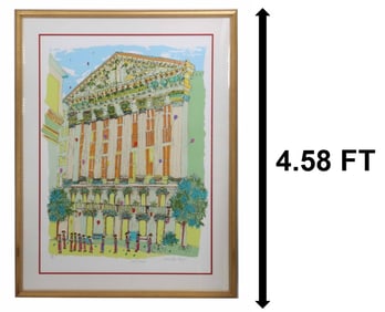 Susan Pear Meisel (Born 1947) American. 1977 Lithograph, "The Stock Exchange"