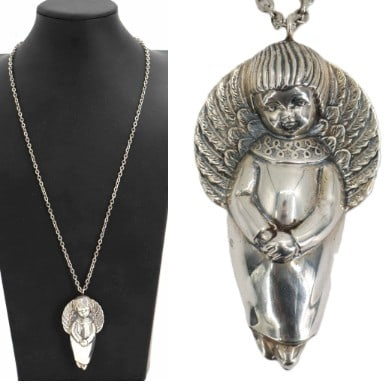 One Vintage Marked Sterling Silver Pendant On Chain - 0.680 ozt. (1 of 11)