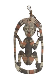 Papua New Guinea Polychrome Painted Carved Figural Amulet