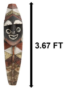 Papua New Guinea Polychrome Painted Carved Wood Mindji Spirit Board