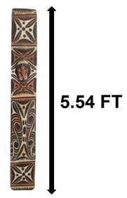 Papua New Guinea Painted Carved Wood Tribal Shield