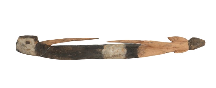 Papua New Guinea Carved, Painted Wooden Tool
