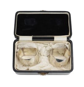 (2) English Sterling Silver Napkin Rings in Box - 2.310 ozt.