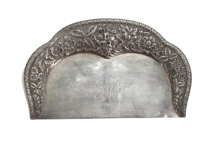 Vintage Jacobi and Jenkins Sterling Silver Repousse Dust Tray  - 5.375 ozt.