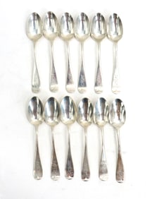 (12) W.M. Savage Monogrammed Sterling Silver Spoons - 7.660 ozt.