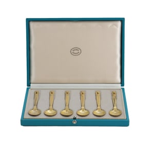 (6) Georg Jensen Sterling Silver Demitasse Spoons in Original Box - 2.285 ozt.