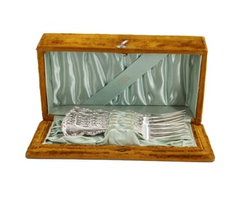 (6) Antique American Sterling Silver Forks in Original Box - 6.905 ozt.