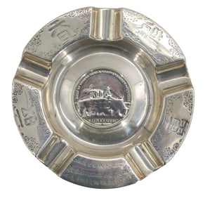 Japanese Sterling Silver Commemorative Ashtray - 3.375 ozt.