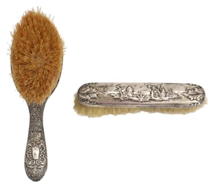 (2) British Sterling-Handled Brushes