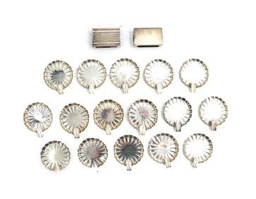 (18) Sterling Silver Smoking Paraphernalia - Cigarette Cases and Cigarette Rests - 10,.830 ozt.