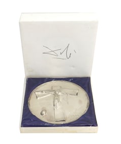 Salvador Dalí for the Lincoln Mint Sterling Silver Plate "Easter Christ" in Original Box