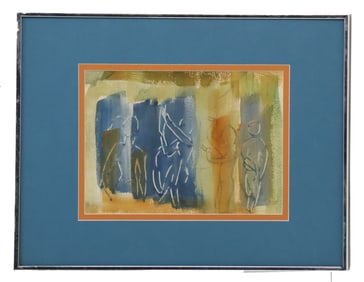 Vera Meserole (1927-2006) American, Figural Abstract Watercolor on Paper