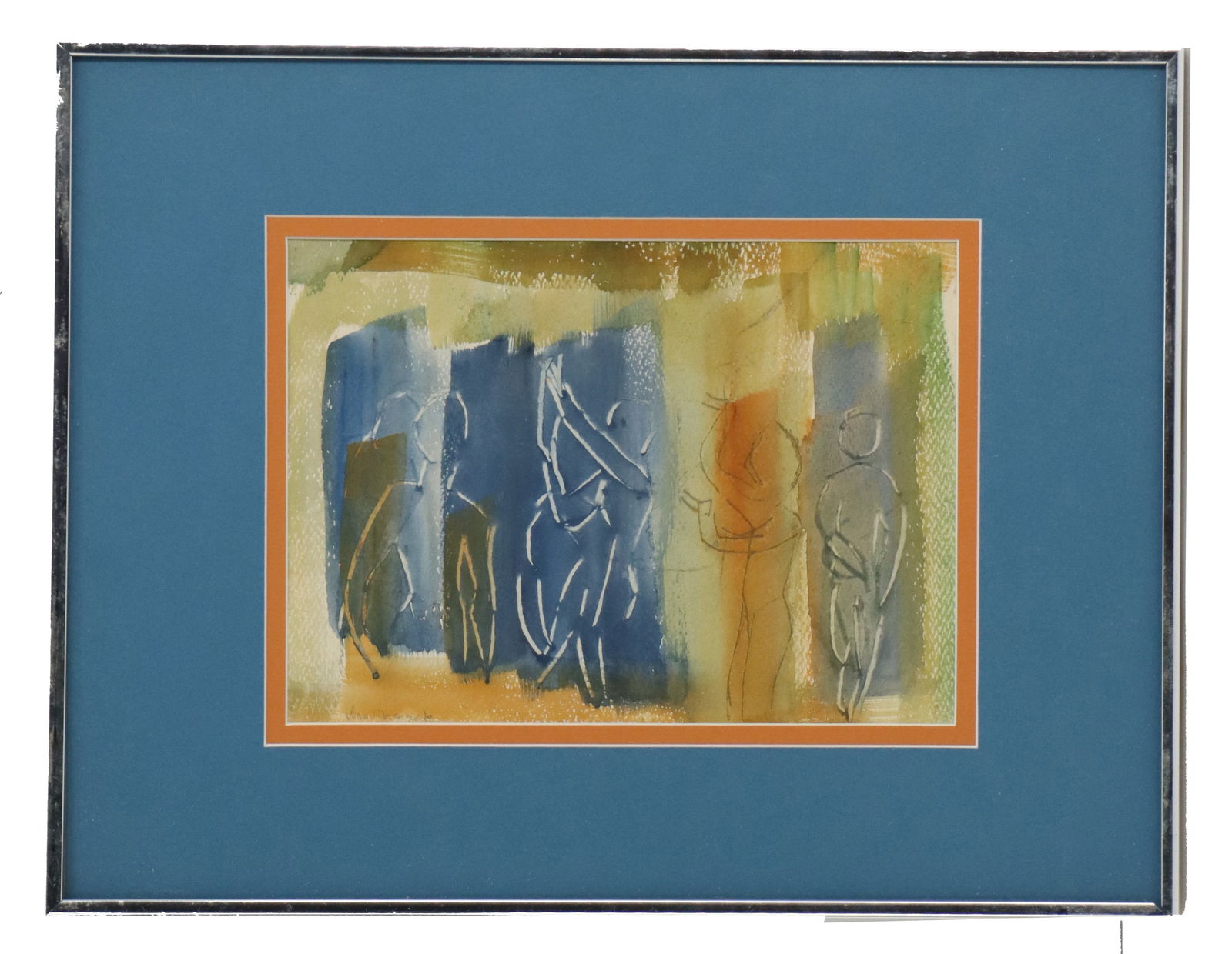 Vera Meserole (1927-2006) American, Figural Abstract Watercolor on Paper (1 of 9)