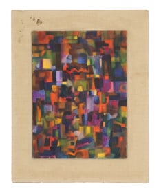 Stella Sullivan (1924-2017) American, Abstract Oil on Canvasboard