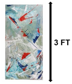 Signed Jill (21st Century) American, Oil on Canvas Vertical Abstract Expressionist