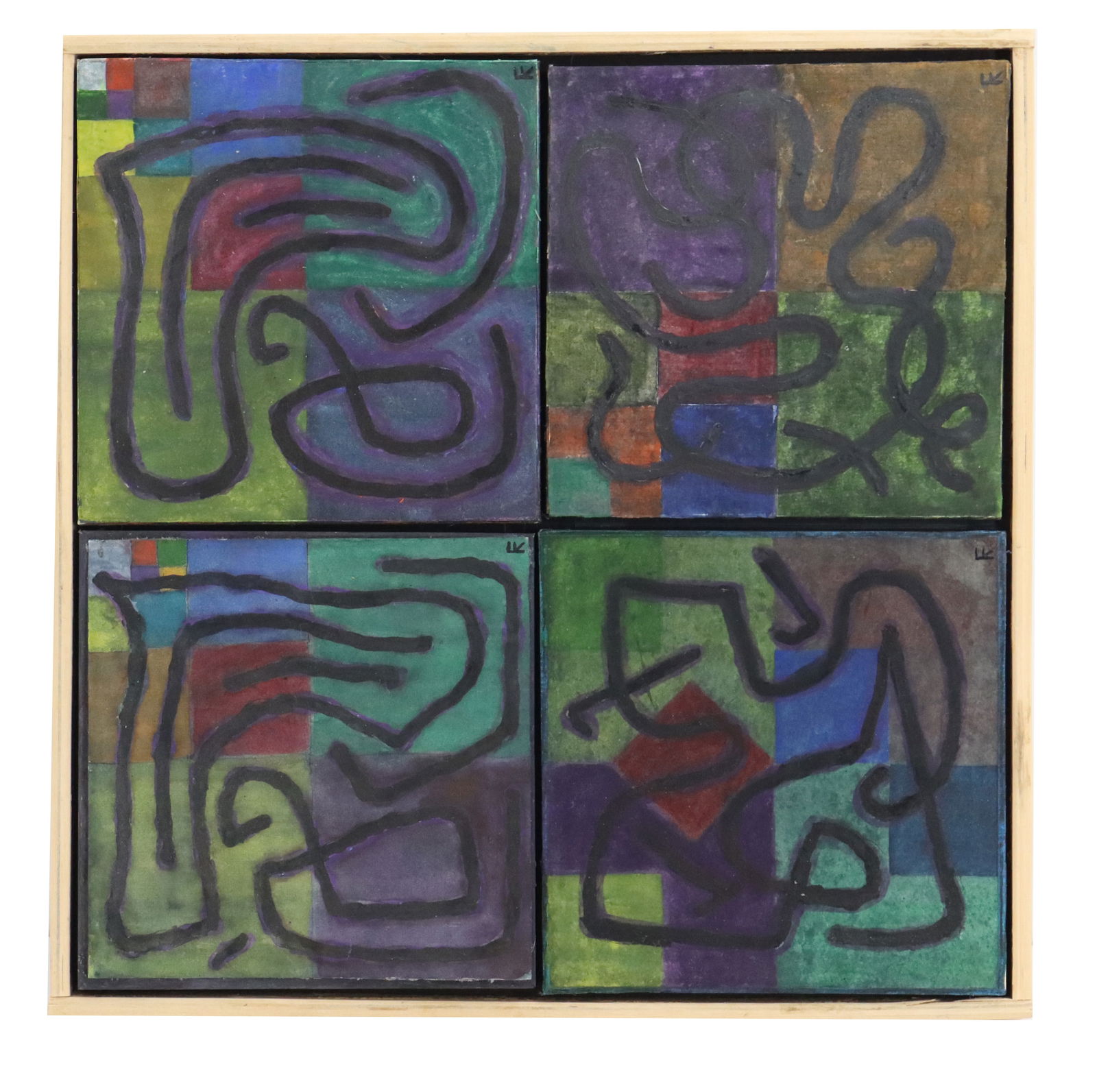 Fred Kohl (Born 1937) American, Abstract Oil on Canvas Paintings Framed on Board (1 of 19)