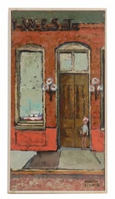 Shirley Clement (1922–2002) American, Oil on Canvas Urban Expressionist "Y-West"