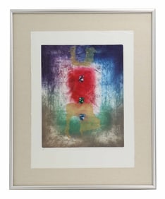 James Cox (Born 1956) English, Abstract Artists Proof Floating Paper on Fabric