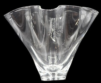 Steuben Art Glass Handkerchief Vase with Storage Bag