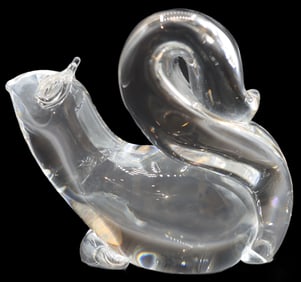 Steuben Art Glass Squirrel Sculpture