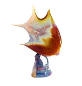 Signed Italian Dino Rosin for Murano Art Glass Fish