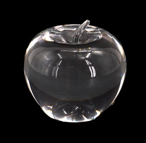 Tiffany & Co. Crystal Apple Paperweight