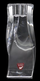 Swedish Orrefors Twist Crystal Candlestick