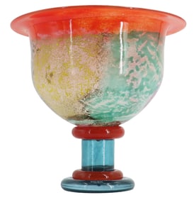 Kjell Engman (Born 1946) Swedish, Kosta Boda "Can Can" Art Glass Footed Bowl
