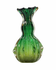 Murano Style Bubble Pattern Art Glass Vase