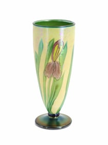 David Smallhouse (Born 1949) American, Orient & Flume Iris Art Glass Vase