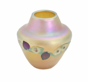 Grant Randolph (Born 1945) American, Iridescent Art Glass Vase