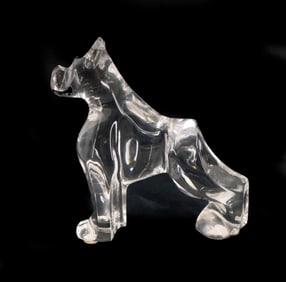 Baccarat Signed Crystal Boxer Sculpture in Original Box