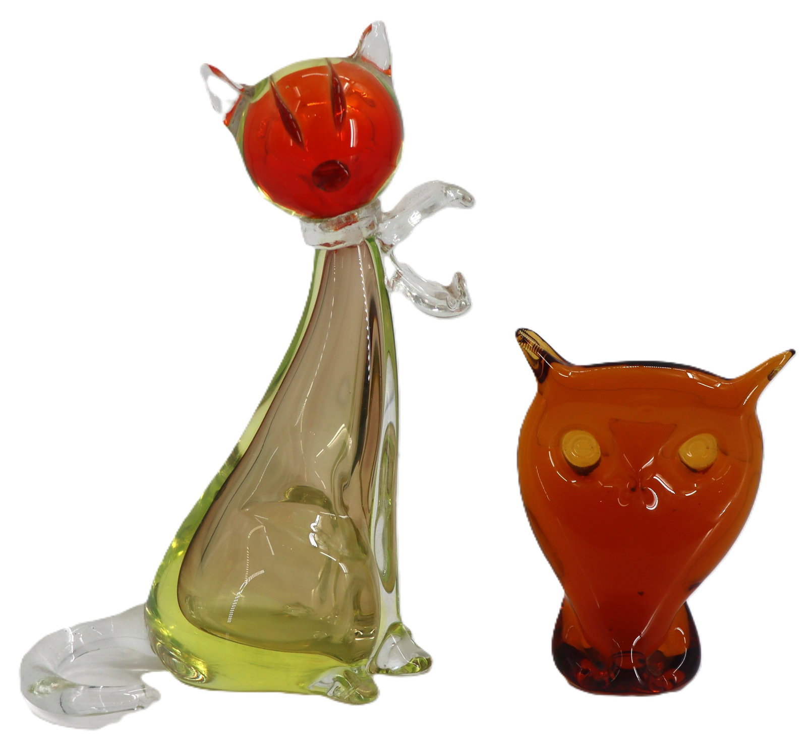 (2) Whimsical Murano Style Modernist Art Glass Animal Sculptures (1 of 16)