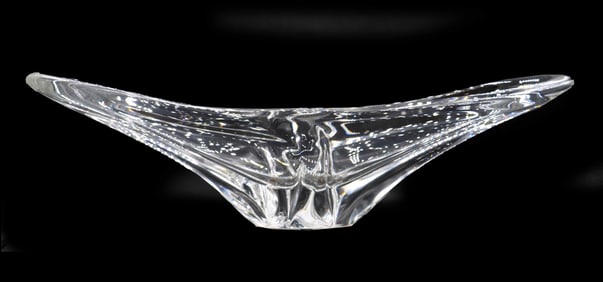 French Daum Mid Century Modern Wide Art Glass Fruit Bowl