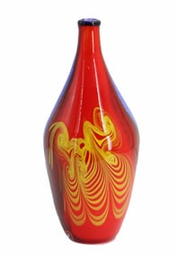 Large Murano Millefiori Art Glass Vase