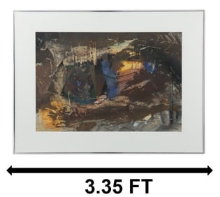 Signed German Oil on Canvas Abstract Expressionist