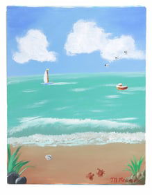 M. Newman (20th Century) American, Oil on Canvas Beachscape