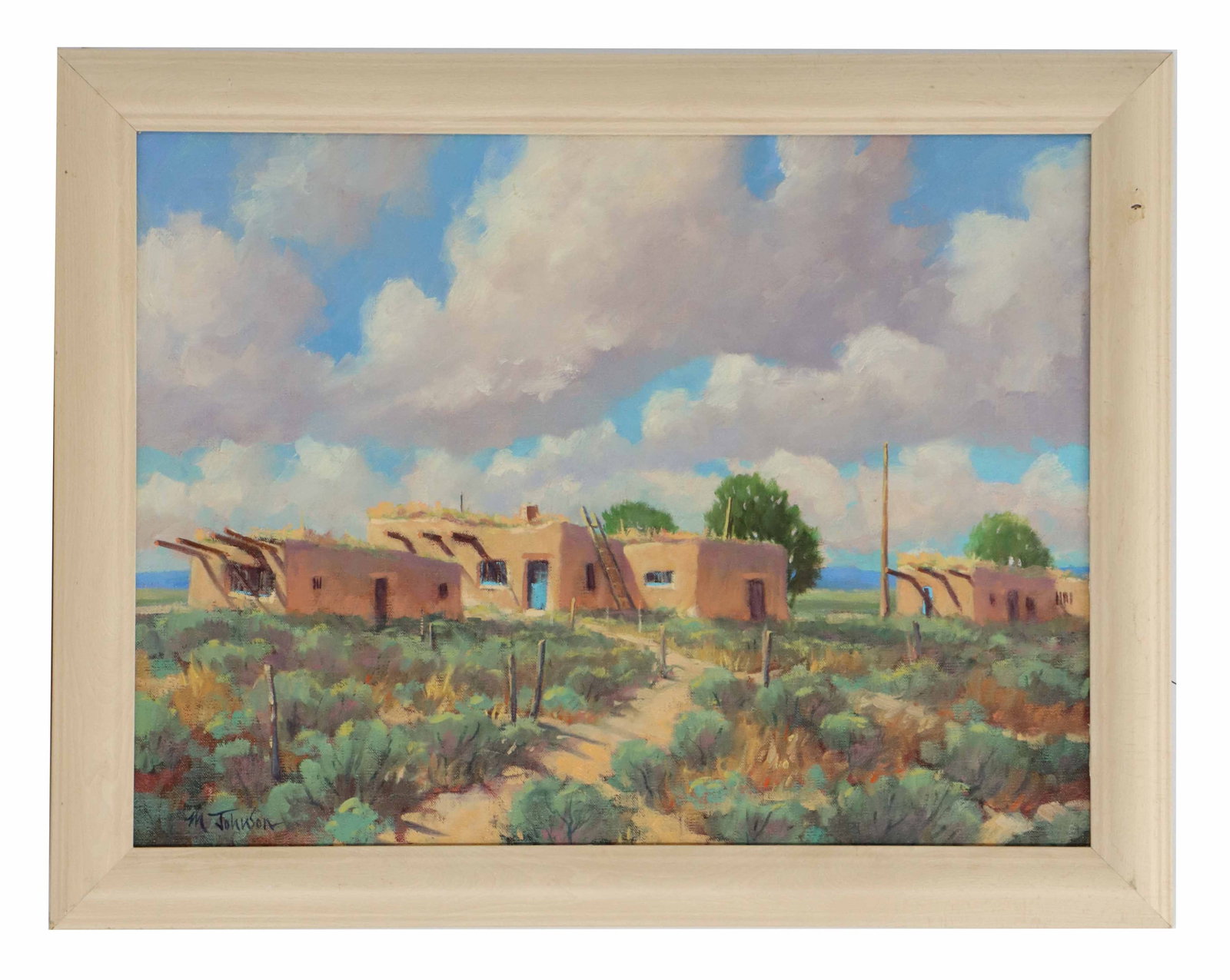 Michael R. Johnson (Born 1937) American, Oil on Canvas, "Adobe Studio Rancho De Taos" (1 of 11)