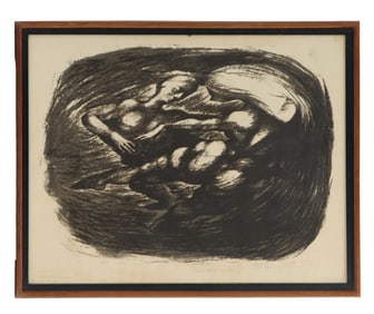 Raymond Howell (1927-2002) African American, Lithograph, Abstract Nudes