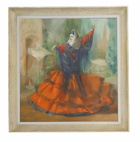 Ray C Grimes (20th Century) American, Oil on Canvas Impressionist Figural of Flamenco Dancer