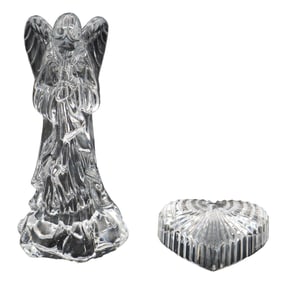 (2) Personalized Waterford Crystal Paperweights